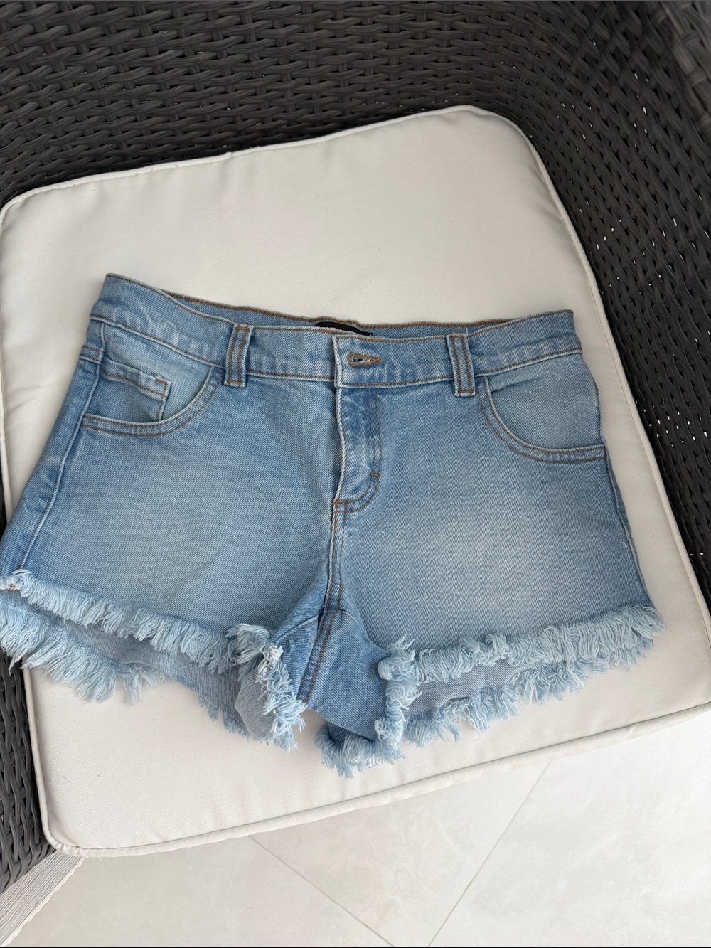 O'Neill Light Blue Frayed Denim Shorts